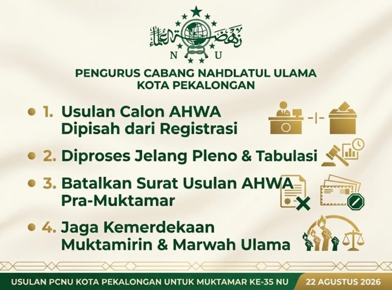 PCNU Kota Pekalongan Usulkan Perubahan Waktu Penyampaian Calon AHWA di Muktamar ke-35 NU